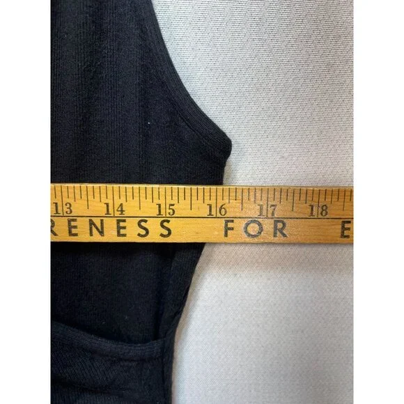 Goldray Women's One Piece Swim Dress Wrap Front Sleeveless Size PM Black Stretch - Picture 8 of 10